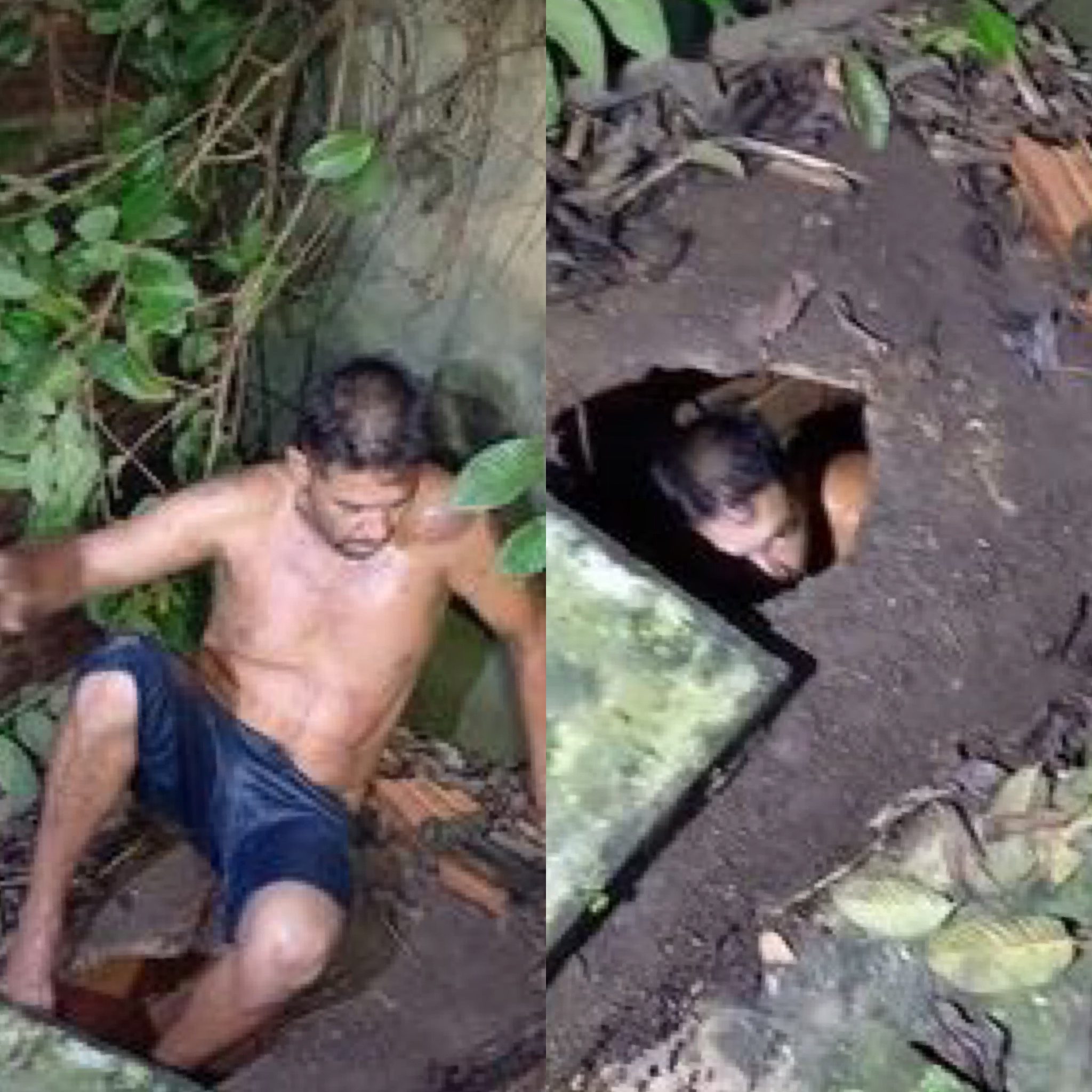 Polícias prendem foragido dentro de uma fossa