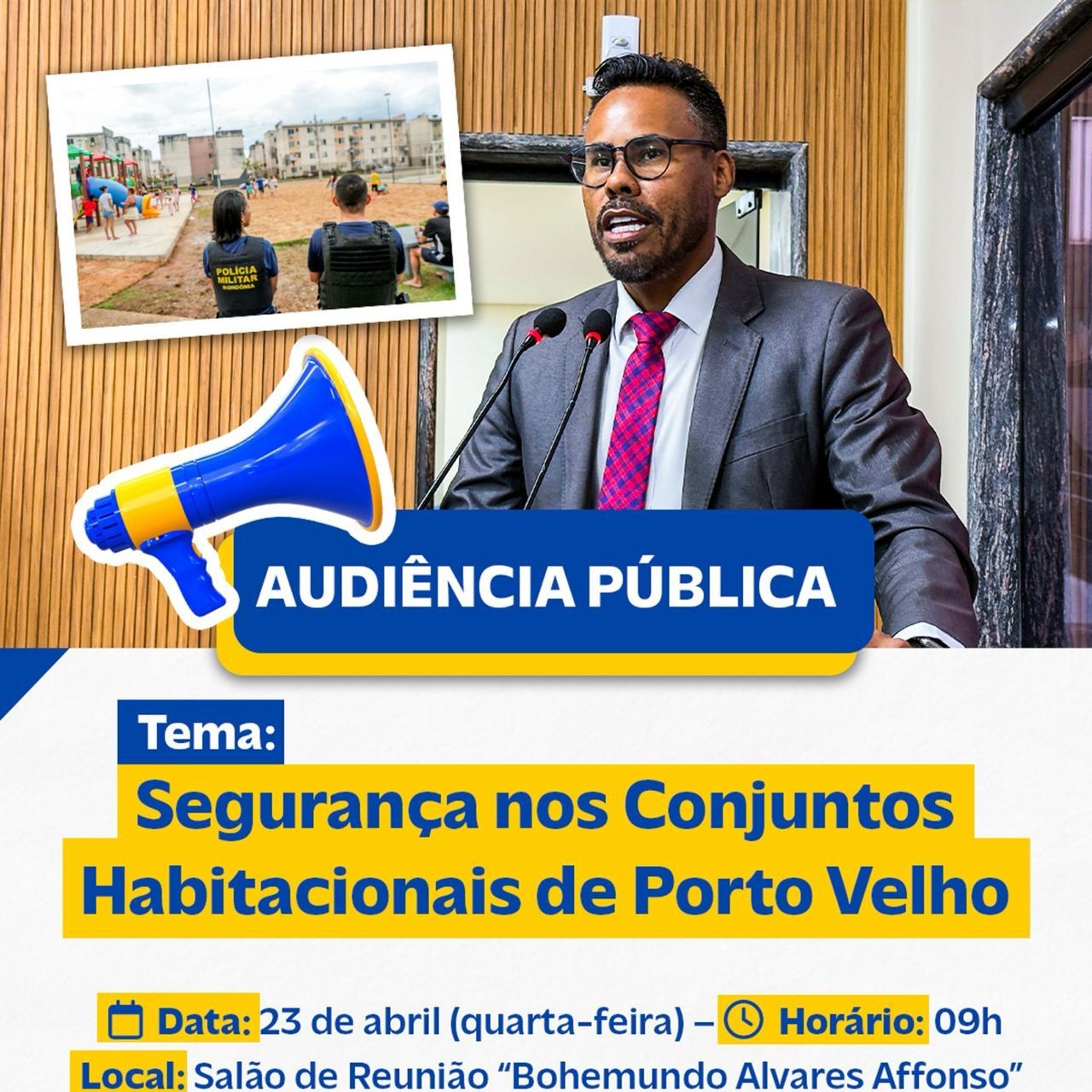 Vereador Dr. Santana convida para audiência pública sobre segurança nos condomínios habitacionais de Porto Velho