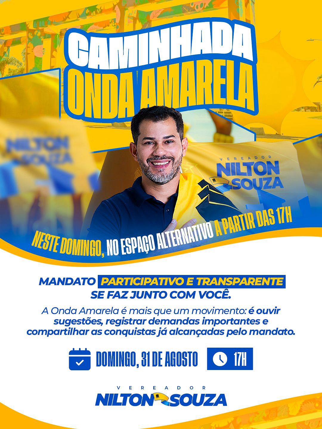 Caminhada orientada por profissional de saúde, atendimentos gratuitos e espaço para sugestões da população fazem parte da programação