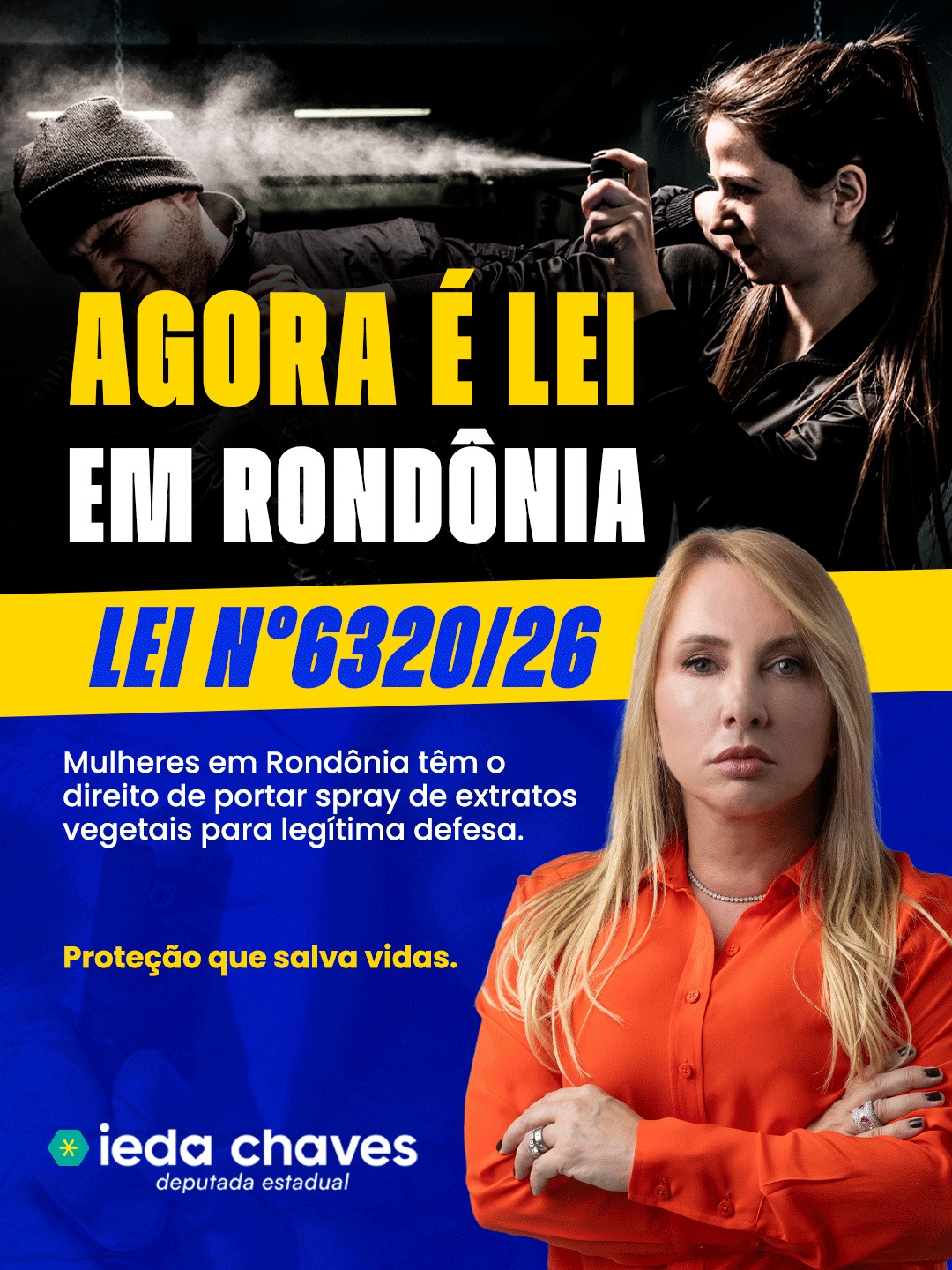 Ieda Chaves e Eyder Brasil apresentam lei que autoriza spray de defesa pessoal para mulheres