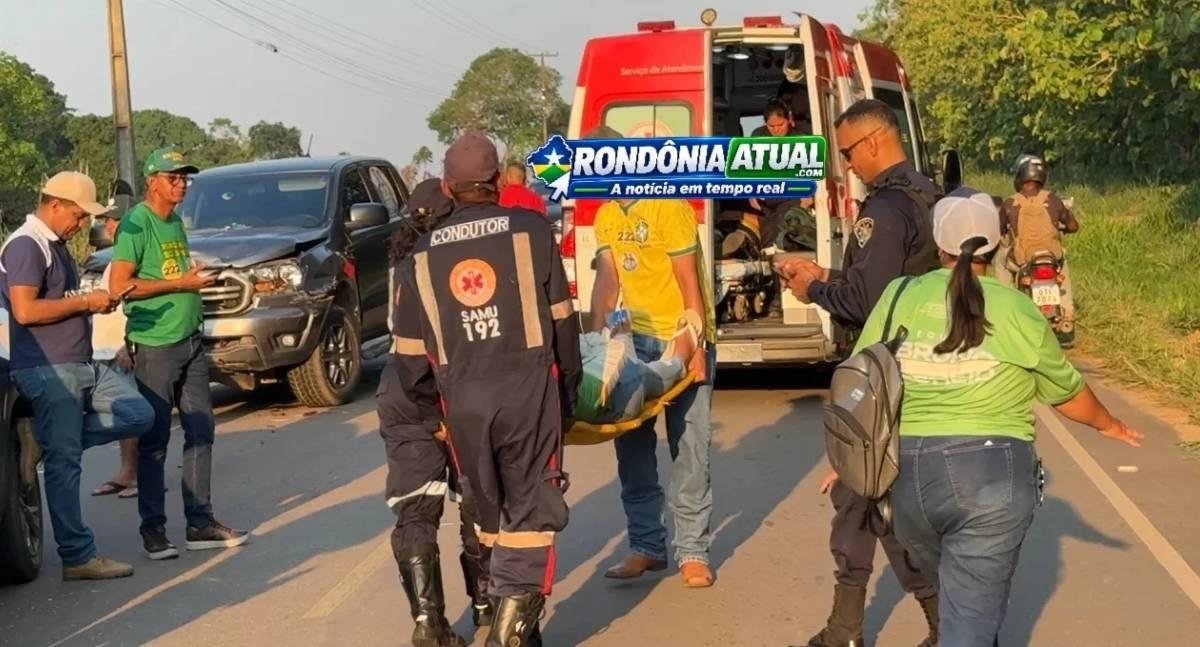 Engavetamento envolvendo quatro veículos deixa feridos no decorrer de carreata em RO