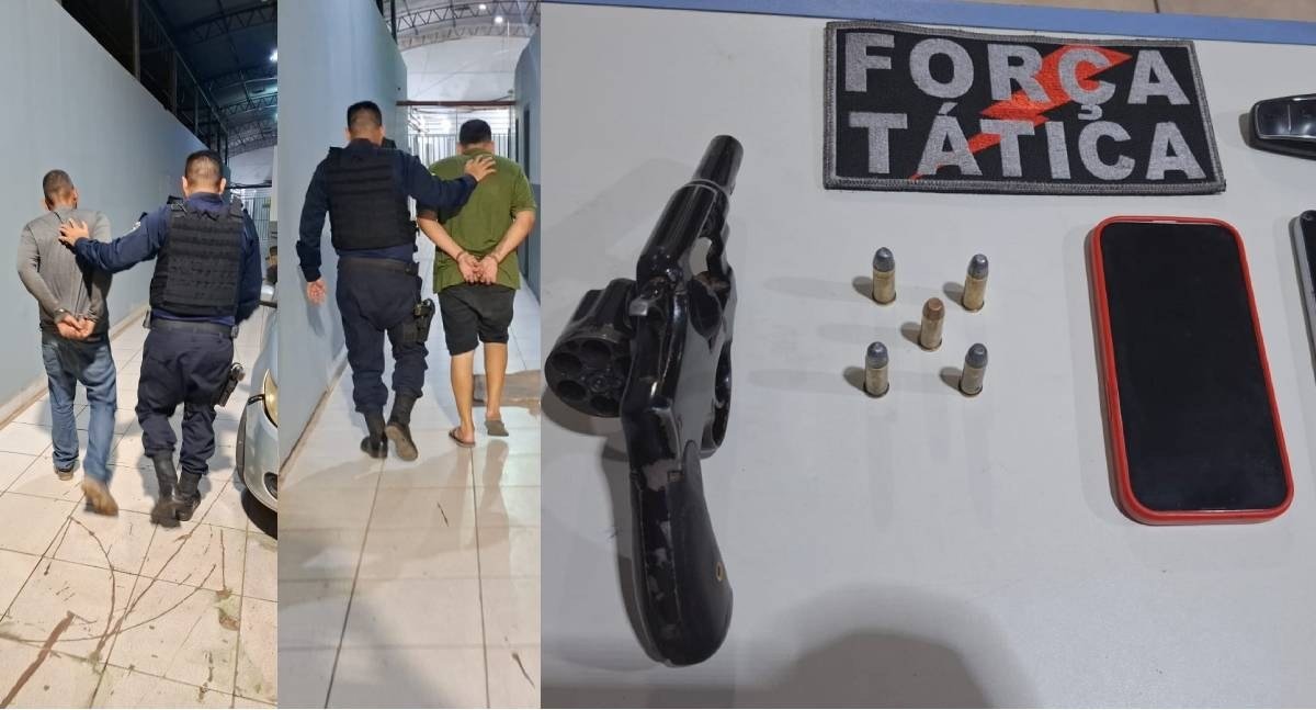 Dupla é presa com arma de fogo com numeração suprimida no decorrer de patrulhamento em Porto Velho
