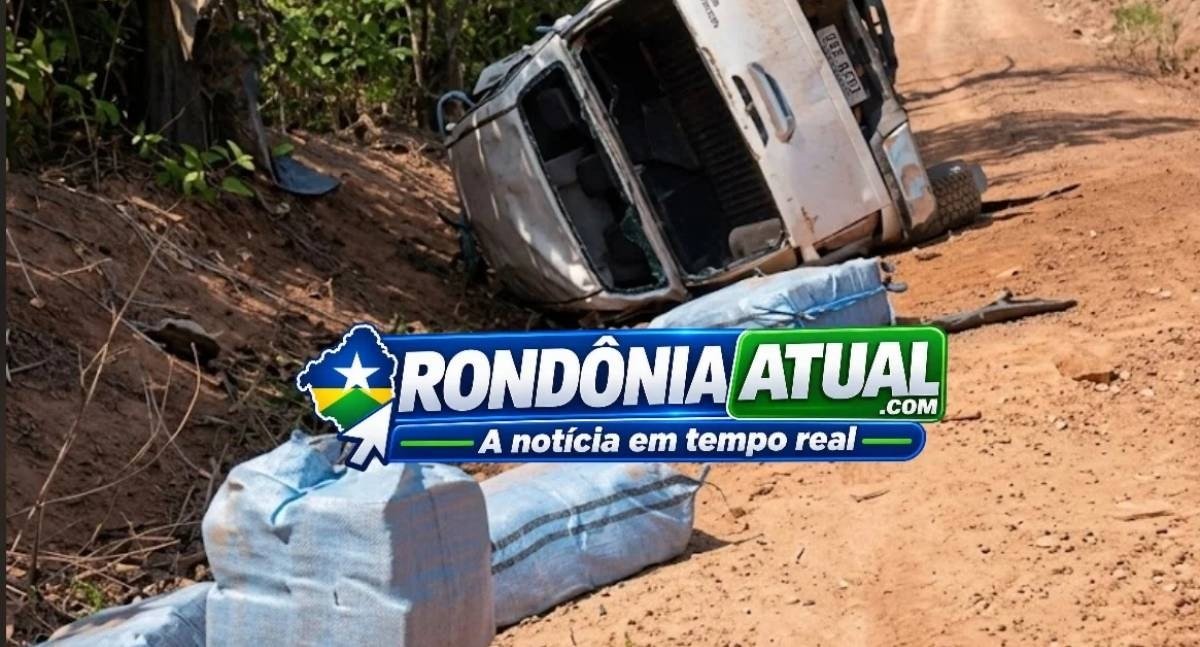 Caminhonete carregada com mais de quinhentos quilos de drogas capota e cinco suspeitos são presos em Rondônia