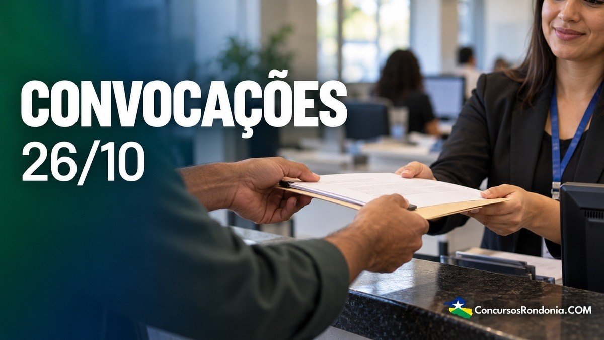 Rondônia tem novas convocações de concursos e seletivos em 26/10