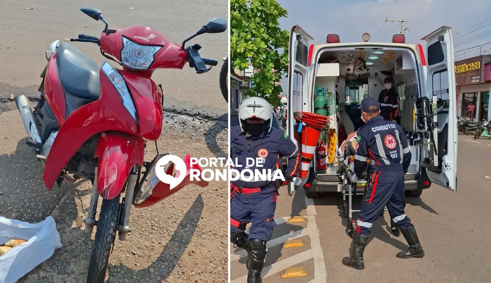 Entregador de delivery fica ferido em acidente entre duas motos