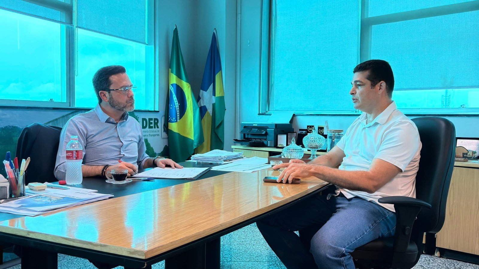 Adalto de Bandeirantes se reúne com diretor do DER/RO para tratar da recuperação de estradas rurais nos distritos de Porto Velho