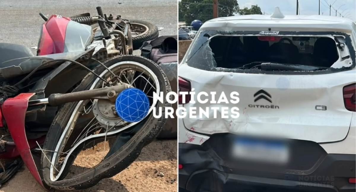 Colisão entre motocicleta e carro deixa motoboy em estado grave na BR-364